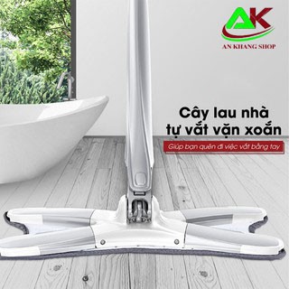 🔥 𝐅𝐑𝐄𝐄 𝐒𝐇𝐈𝐏 💥Chổi Lau Nhà Tự Vắt Chữ X -  Tự Vắt 360 - Thiết Kế Ổ Đĩa Kép AKV002356