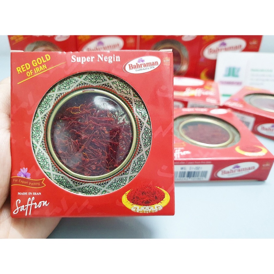 Hộp 1gr Saffron Nhụy Hoa Nghệ Tây Iran Loại 1 Negin thương hiệu Bahraman hàng chính hãng