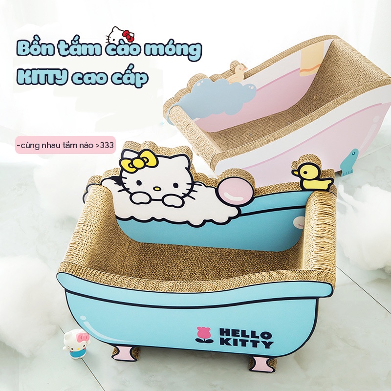 Bàn cào móng cho mèo bồn tắm Hello Kitty Diniopet rộng rãi và cao cấp