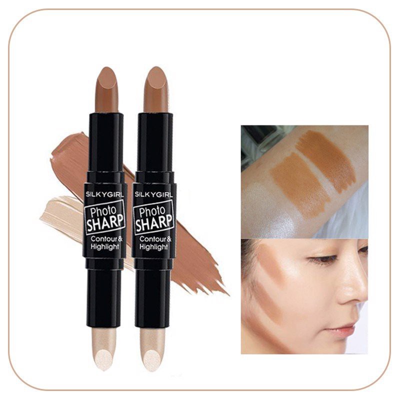 Tạo Khối 2 Đầu Silkygirl Photosharp Contour &amp; Highlighter Stick - 02 Natural Medium 8G