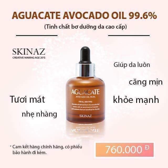 Tinh chất bơ Skinaz Hàn Quốc 30ml Chính Hãng - Aguacate Avocado Oil 99,6%