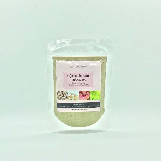 Bột Thảo Mộc Trắng Da Milaganics 100g