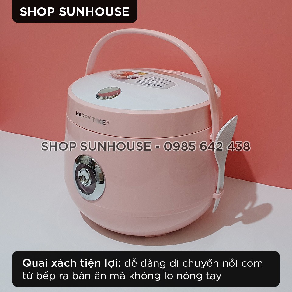 Nồi cơm điện 1.8L SUNHOUSE HappyTime HTD8521P thân nhựa