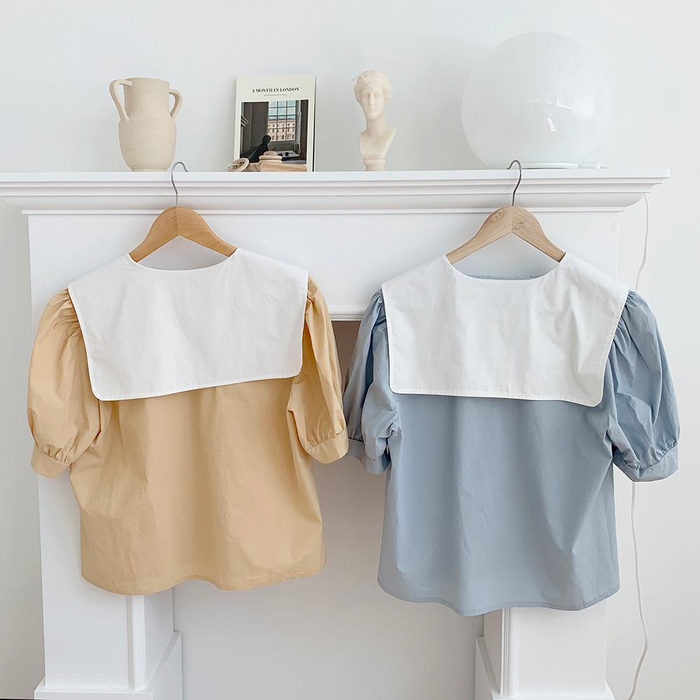 Áo sơ mi ngắn tay cổ chữ v xinh xắn cho nữ 34436