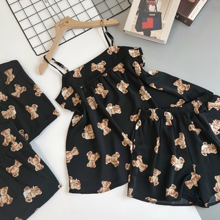 set bộ lụa gấu