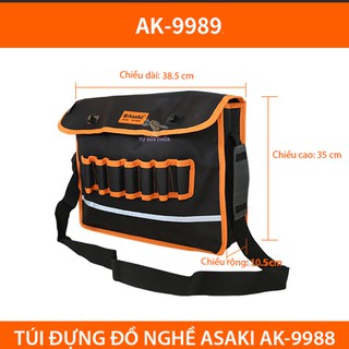 Túi đựng đồ nghề đa năng ASKI AK-9989 chính hãng, chất liệu vải sợi siêu bền, túi đựng dụng cụ sửa chữa chuyên dụng,