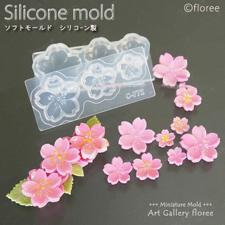 Khuôn silicone nặn đất resin nail gel hoa anh đào sakura