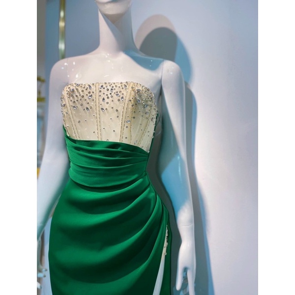 Ms1277V ĐẦM BODY CUP XẾP LY EO ✔Màu: trắng,xanh lá, xanh bích full size S/M/L/XL