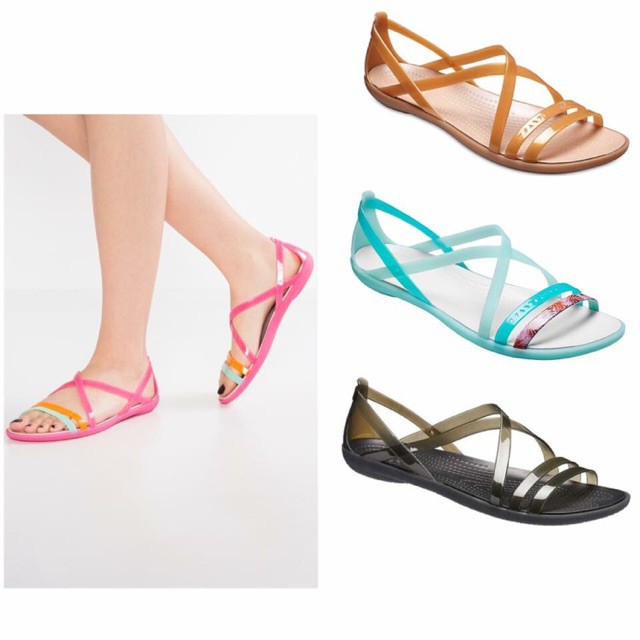 dép sandal quai chéo nhựa cá sấu Isabella Strappy X đi mưa, lội nước, đi biển, chống hôi chân