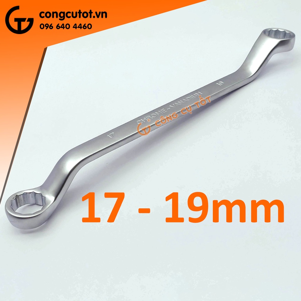 Cờ lê 2 đầu vòng bằng thép rèn dập nóng DFJ 17-19mm,24-27mm