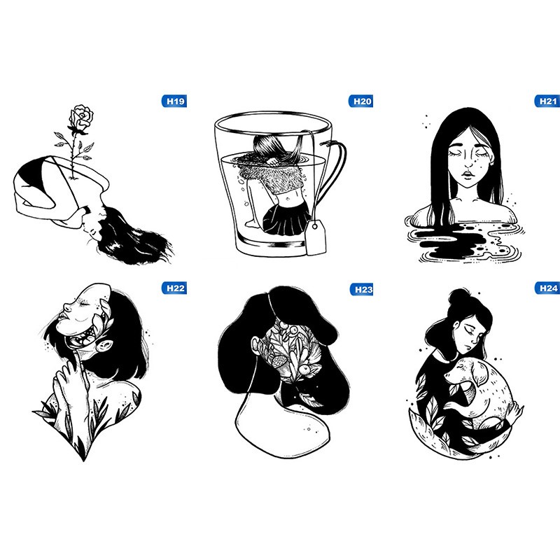 Set 5 Miếng Dán Hình Xăm Tạm Thời Quyến Rũ Cho Nữ