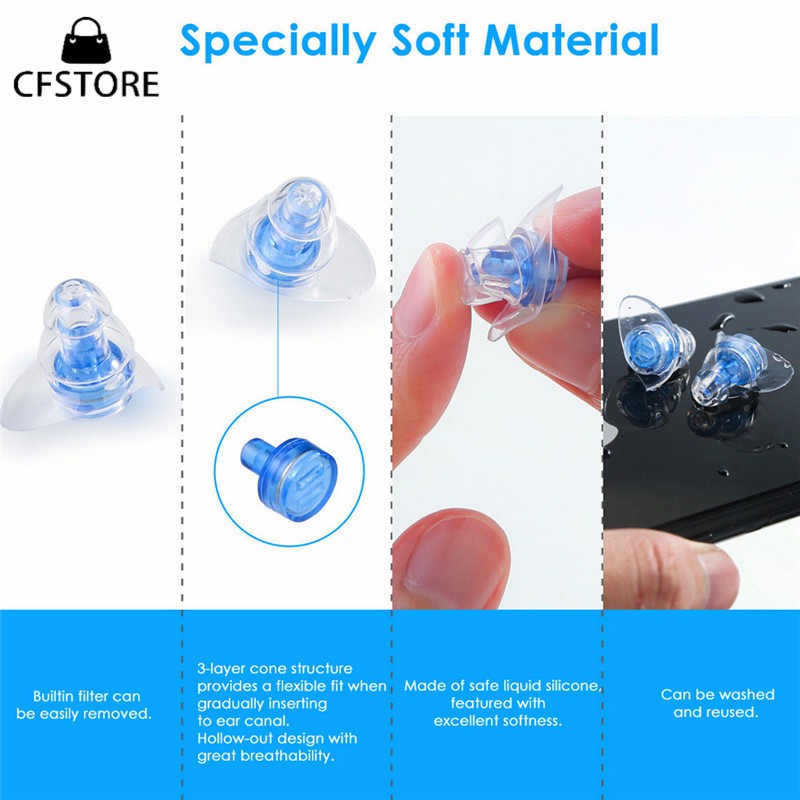 Cặp nút bịt tai cách âm bằng gel silica giúp ngủ ngon tiện dụng