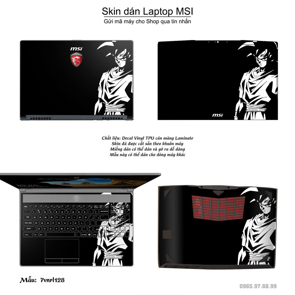 Skin dán Laptop MSI in hình Dragon Ball _nhiều mẫu 2 (inbox mã máy cho Shop)