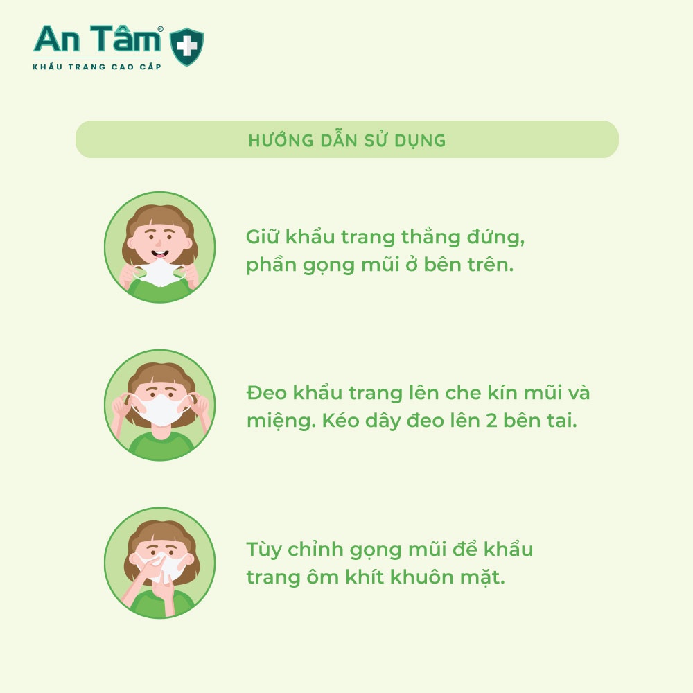 Combo 3 hộp khẩu trang y tế cho bé 5D 3 lớp Vải Không Dệt &amp; Giấy Kháng Khuẩn - Chính Hãng AN TÂM - Hộp 10 cái