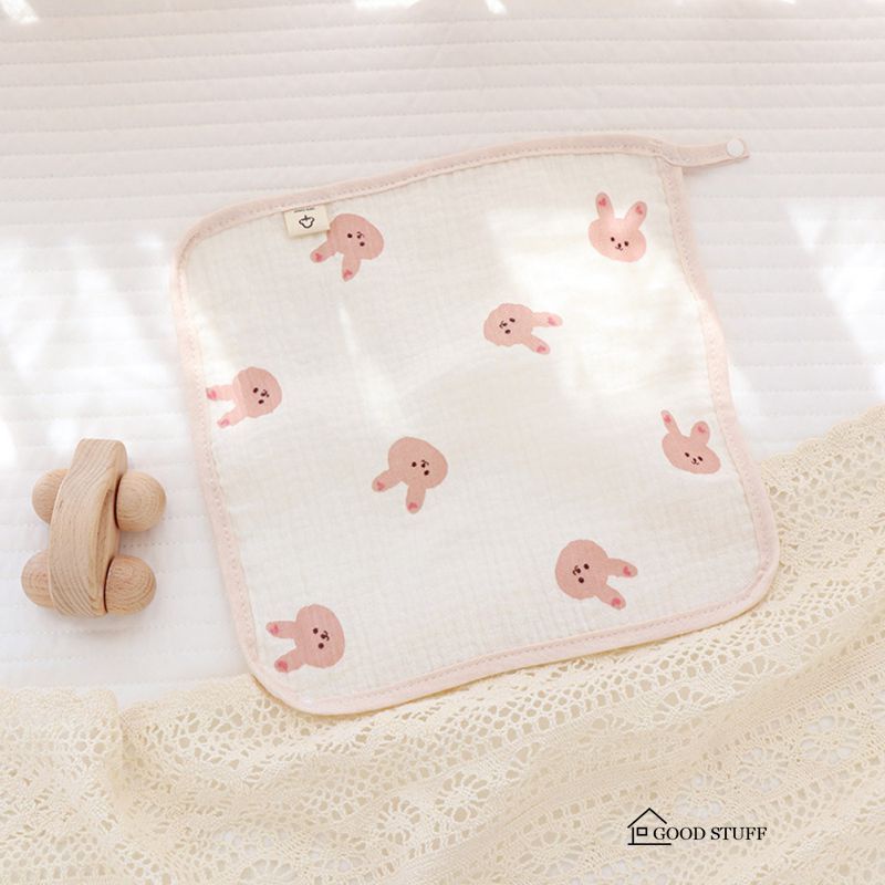 Yếm Ăn Hình Tam Giác Hai Lớp Bằng Cotton Dễ Thương Cho Bé 0-36 Tháng Tuổi