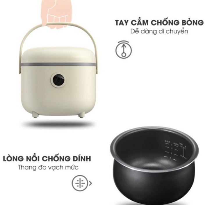 Nồi cơm điện thông minh Bear SUBE015 - Dung tích 2 Lít - 8 chế độ nấu Bảo Hành 12 tháng chính hãng