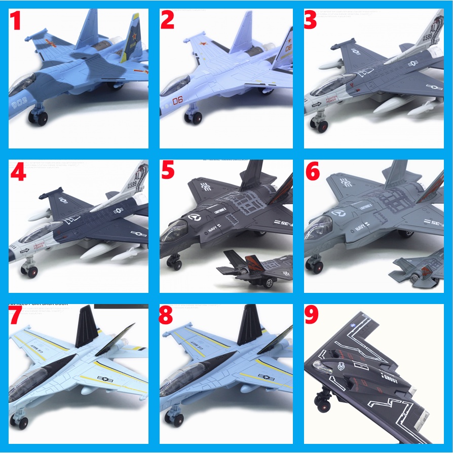 Mô hình đồ chơi máy bay chiến đấu bằng hợp kim F-16 Su-35 F-18 F35 F-20 cỡ 22cm