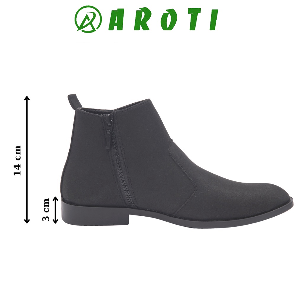 Giày Chelsea Boots Classic da lộn, cổ khóa, đế khâu chắc chắn-CB521 BUCK ĐEN