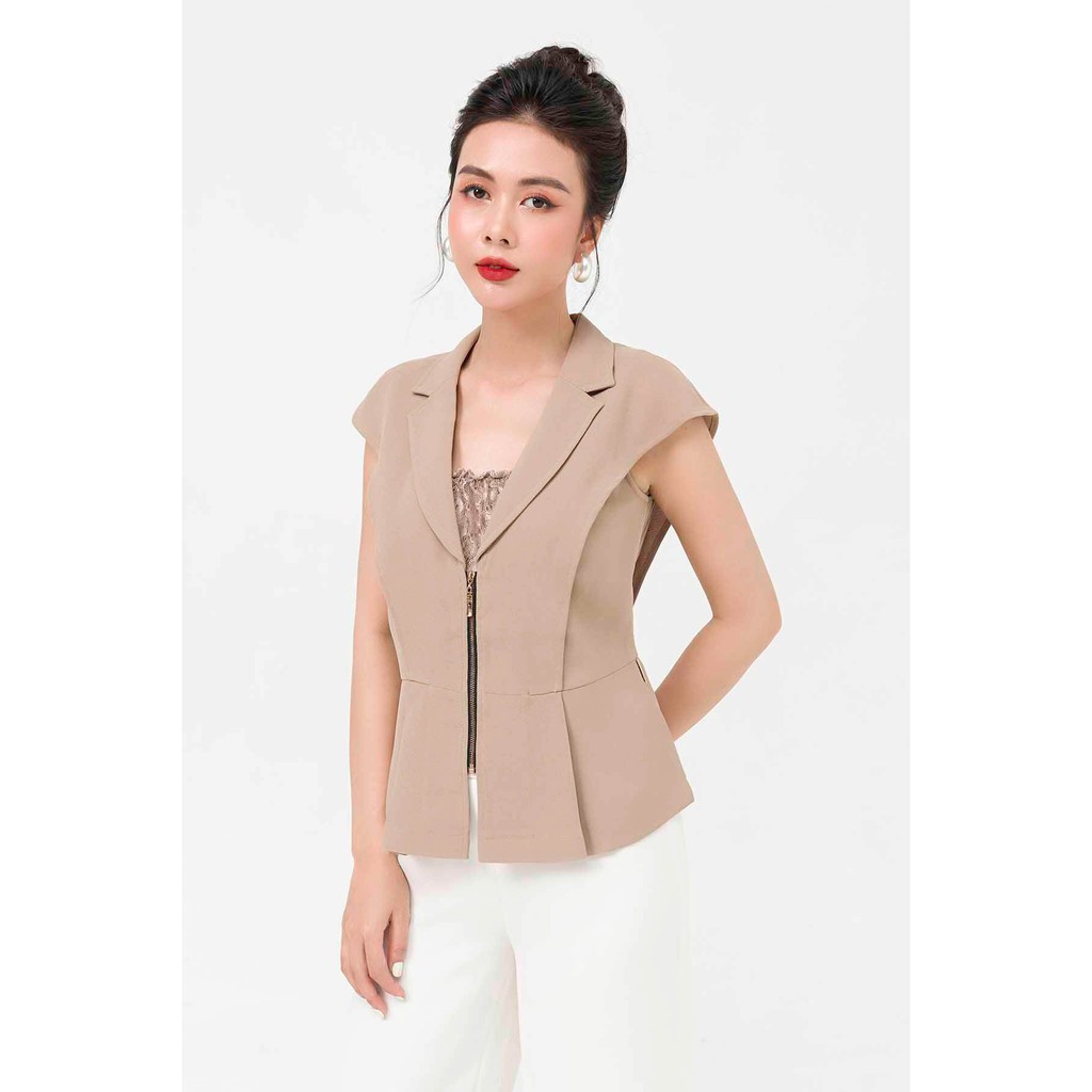 Áo kiểu peplum nữ khóa đồng LAMER L61B21Q004 (nhiều màu)