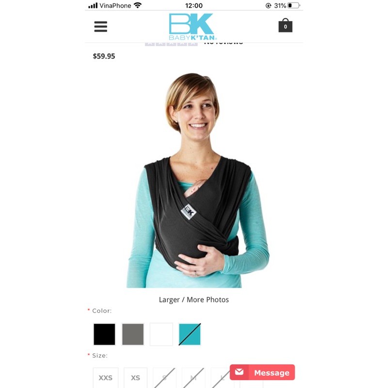 Địu vải baby k’tan