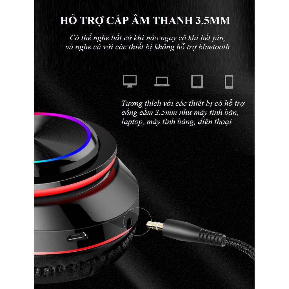 Tai Nghe Chụp Tai ❤️FREESHIP❤️ Tai Nghe Bluetooth Âm Thanh Chân Thực, Sống Động - Tai Nghe B39 Lót Tai Êm Ái Thoải Mái