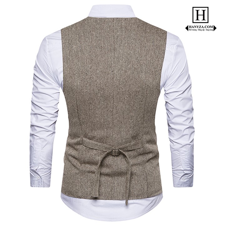 Áo gile công sở nam 2 hàng cúc cổ điển