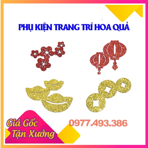 Hình dán kim tuyến TRANG TRÍ TẾT 2022[Trang trí dưa, dừa bưởi thư pháp ngày tết]ThanghaCalligraphy