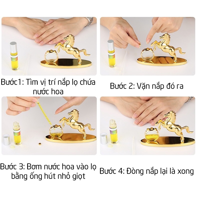 Nước hoa ô tô tượng con ngựa trang trí ô tô, xe hơi , xe khách, xe tải cao cấp sang trọng