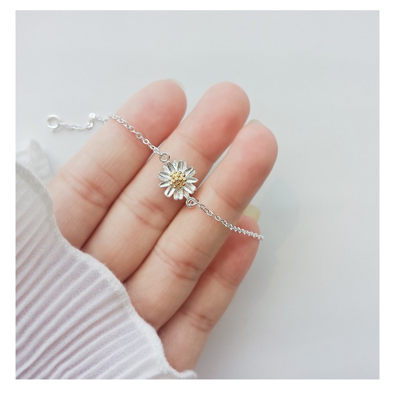 Lắc chân hoa cúc vàng và lắc tay dễ thương phụ kiện trang sức hàn quốc  namimi