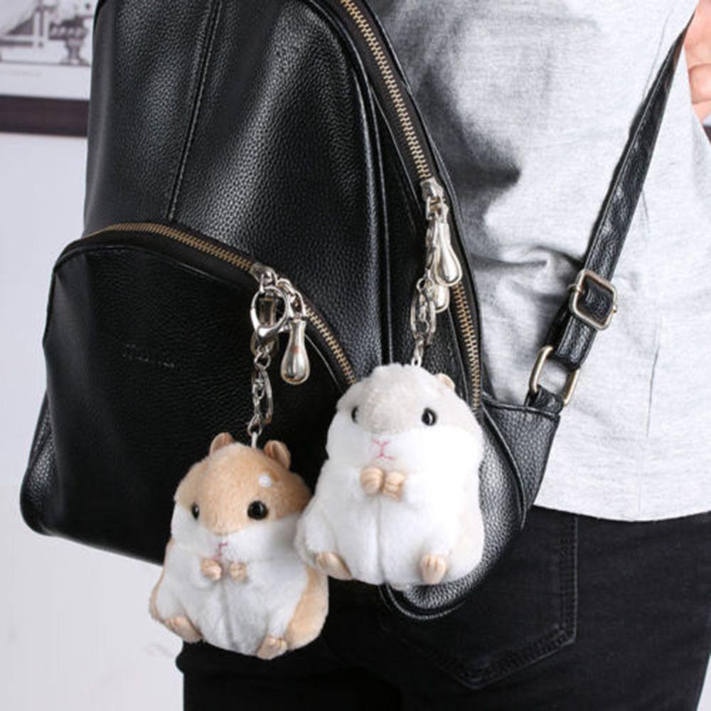 Móc Khóa Hình Chuột Hamster Nhồi Bông Màu Cầu Vồng Hoạt Hình