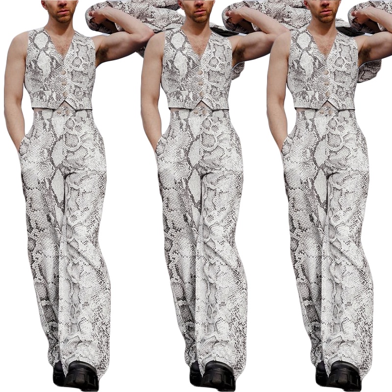 Set Áo Croptop Sát Nách Và Quần Dài Phong Cách Hippie Thời Trang Cho Nam
