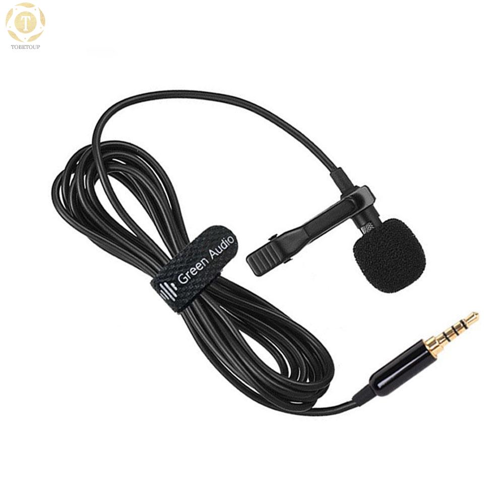 Shipped within 12 hours】 Mini Clip-on Lavalier Microphone Lapel Condenser Mic with 3.5mm Plug Compatible with iPhone iPad Android Smartphone DSLR Camera PC Laptop Microphone [TO]