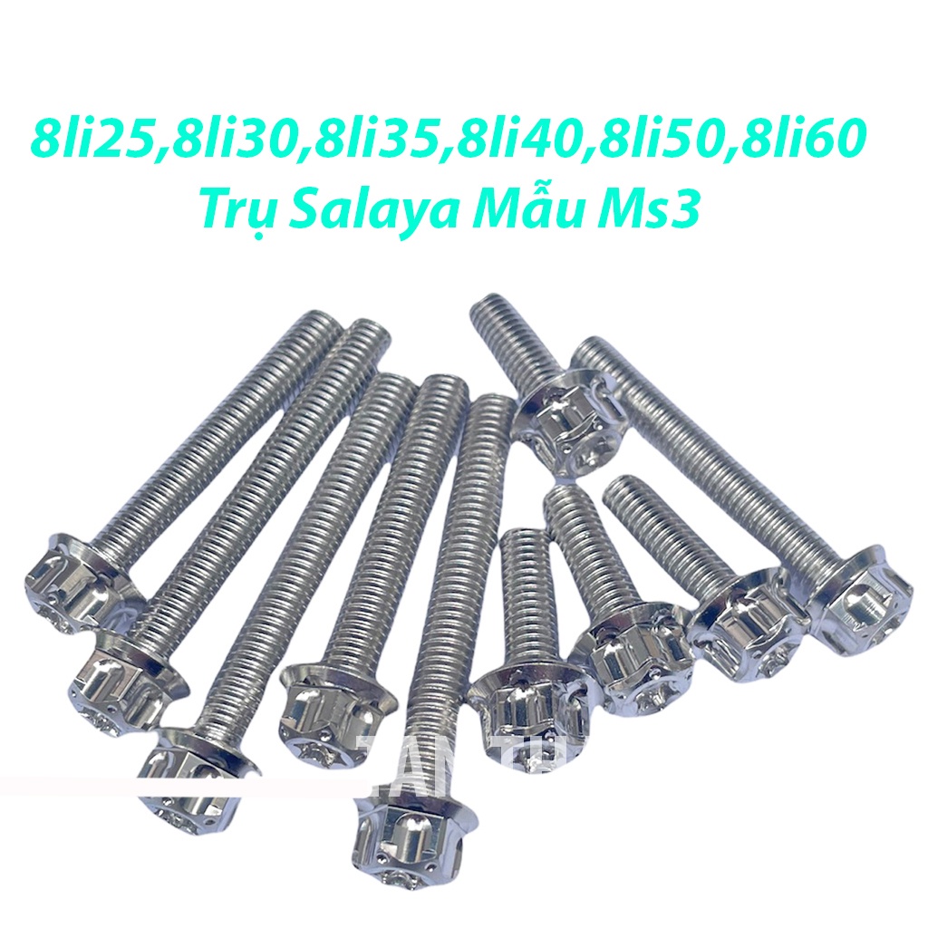 Ốc Salaya 8li Trụ 8li25,8li30,8li35,8li40,8li50,8li60 Salaya Trụ Mẫu Sao MS3 Gắn Được Nhiều Vị Trí T