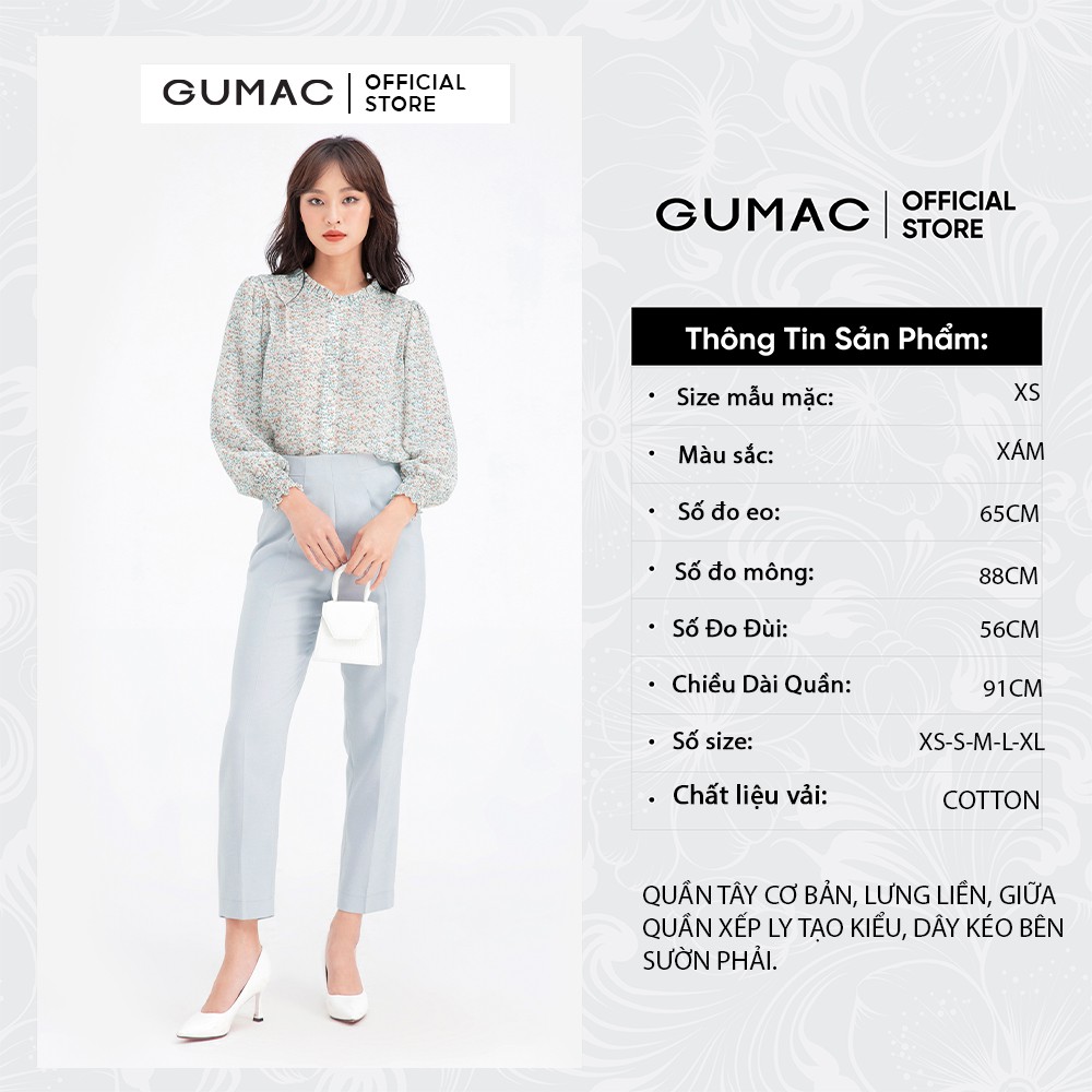 Quần cơ bản xếp ly GUMAC QB605 | BigBuy360 - bigbuy360.vn