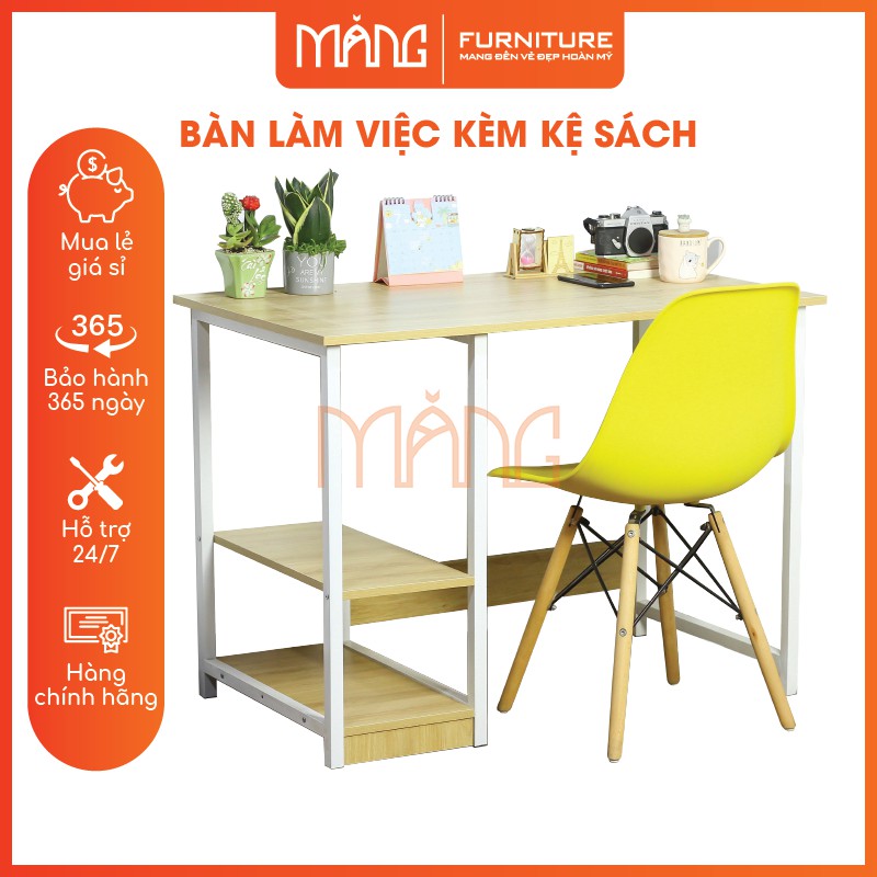 Bàn làm việc liền giá sách BLV20 50*100, tiện dụng dễ lắp ráp