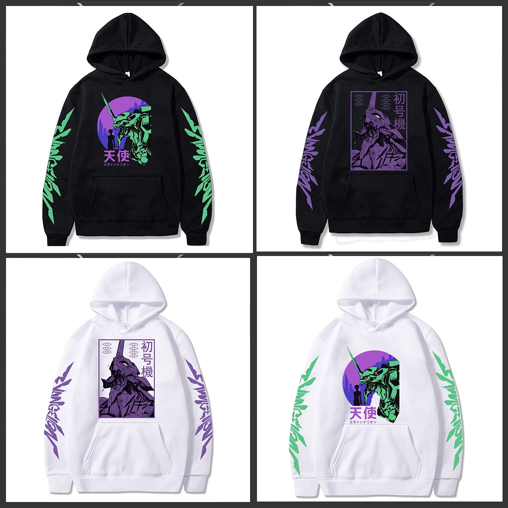 💥 Sale 50% 🎁 Áo hoodie in hình anime neon genesis evangelion phong cách đường phố cá tính độc đẹp giá rẻ