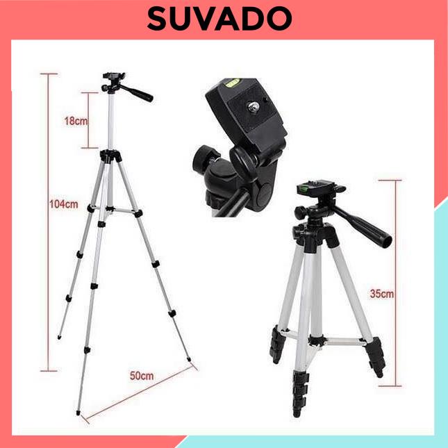 Giá đỡ 3 chân máy chụp ảnh Tripod 3110 Gậy Livestream, quay tiktok, chụp ảnh (tặng Giá kẹp điện thoại, Remote, Túi)