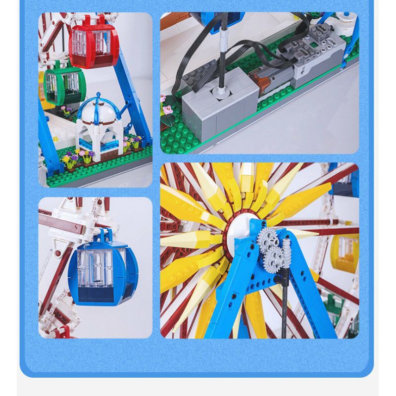Bộ Lego Mouldking 11006 Lắp Ráp Đu Quay Công Viên - Có Động Cơ Xoay được , Có đèn Led & Nhạc ( 3836+ Mảnh )