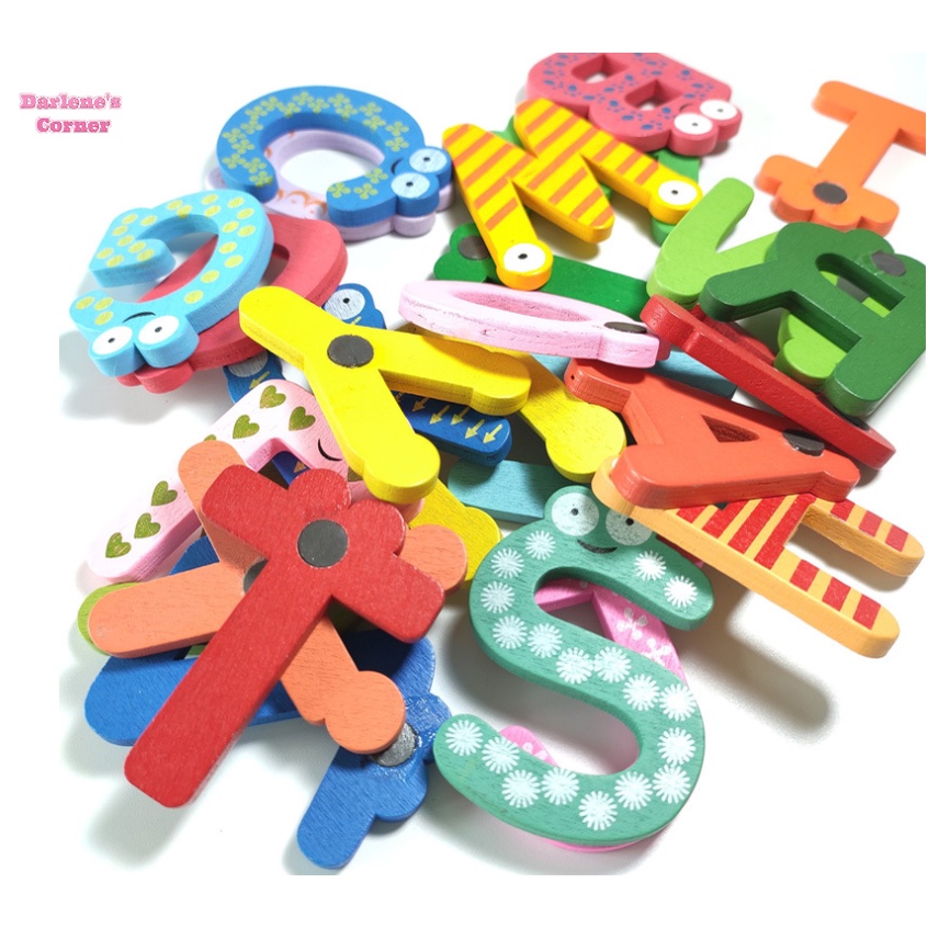 Bộ alphabet 26 chữ cái tiếng Anh bằng gỗ, có gắn nam châm
