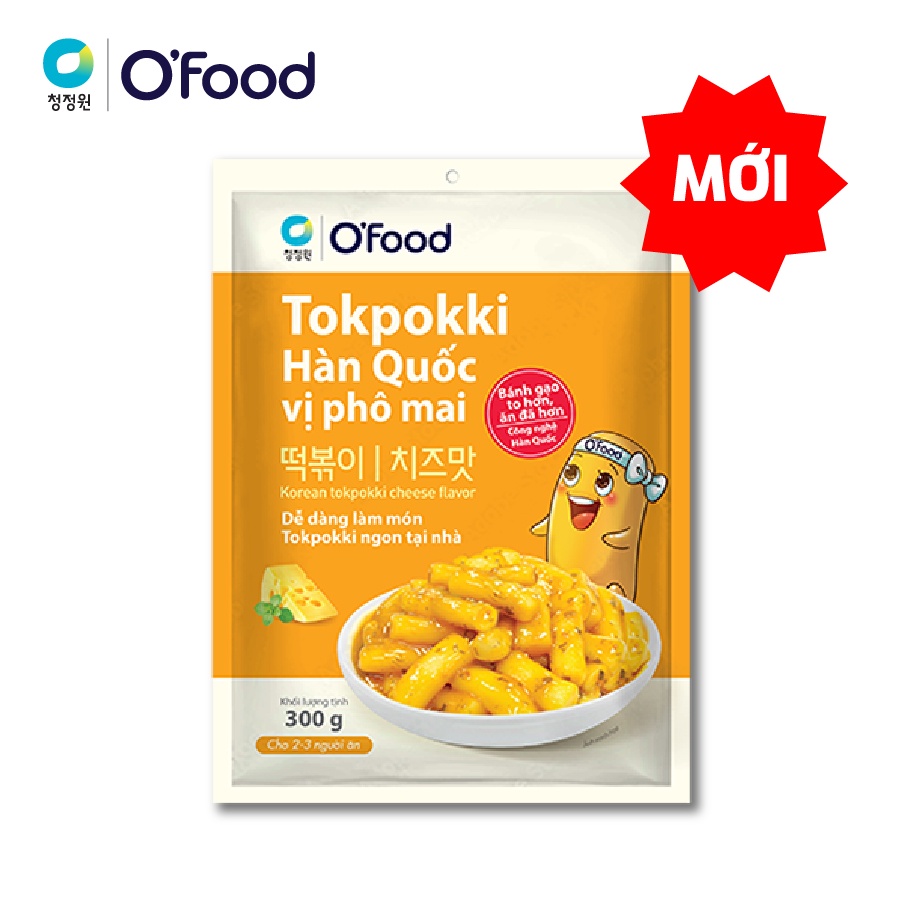 Tokbokki / tokpokki Hàn Quốc O'food gói 300gr, 2 vị