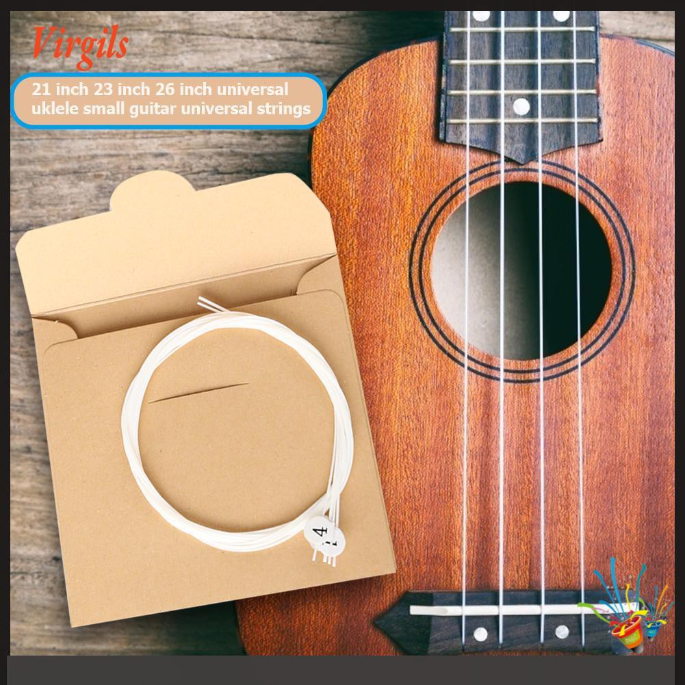 Set 4 Dây Đàn Ukulele 21 23 26 Inch Màu Trắng