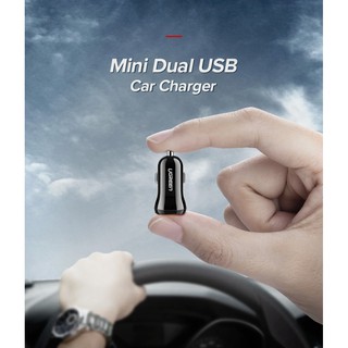 Tẩu sạc xe hơi ô tô mini 2 cổng 24W 4.8A chính hãng Ugreen