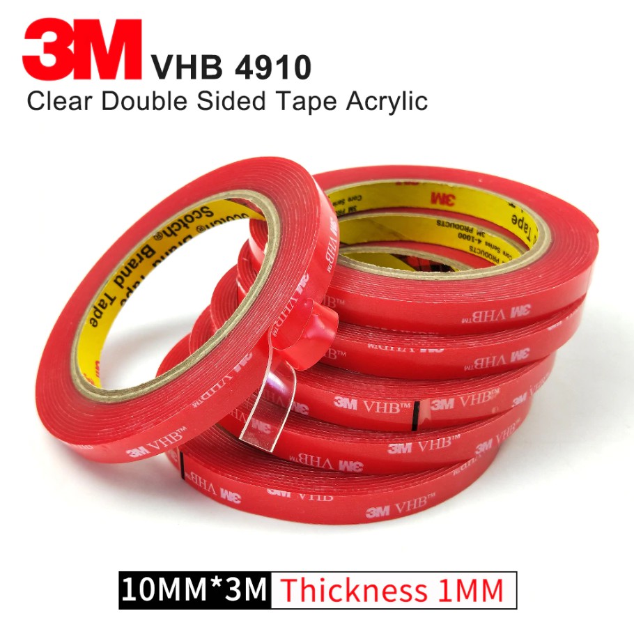 Băng dính 3m 2 mặt chuyên dụng cho ô tô xe hơi, băng keo dán cường lực siêu dính size 1cm cuộn 30m