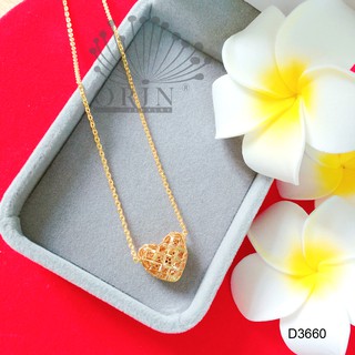 Dây chuyền nữ dạng xoắn mặt trái tim đeo 2 kiểu đính đá thiết kế bền màu cao cấp Orin D4151