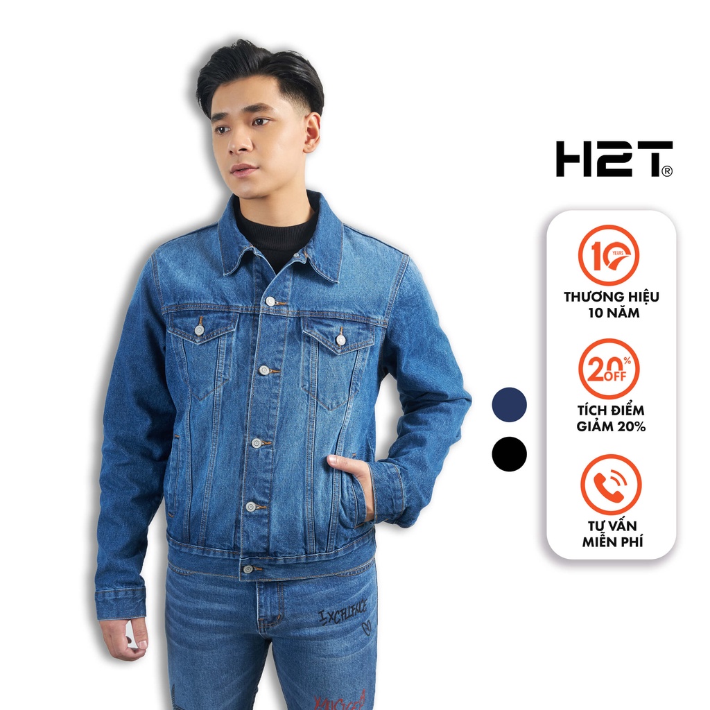 Áo Khoác Bò Nam H2T Simwood Denim Thiết Kế Trẻ Trung Năng Động, Chất Vải Cứng Cáp, 2 Túi Bên Ngực 1252