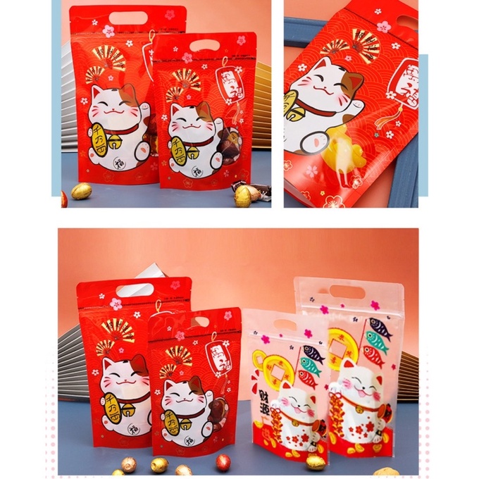 10 Túi zip đựng bánh quy mèo thần tài