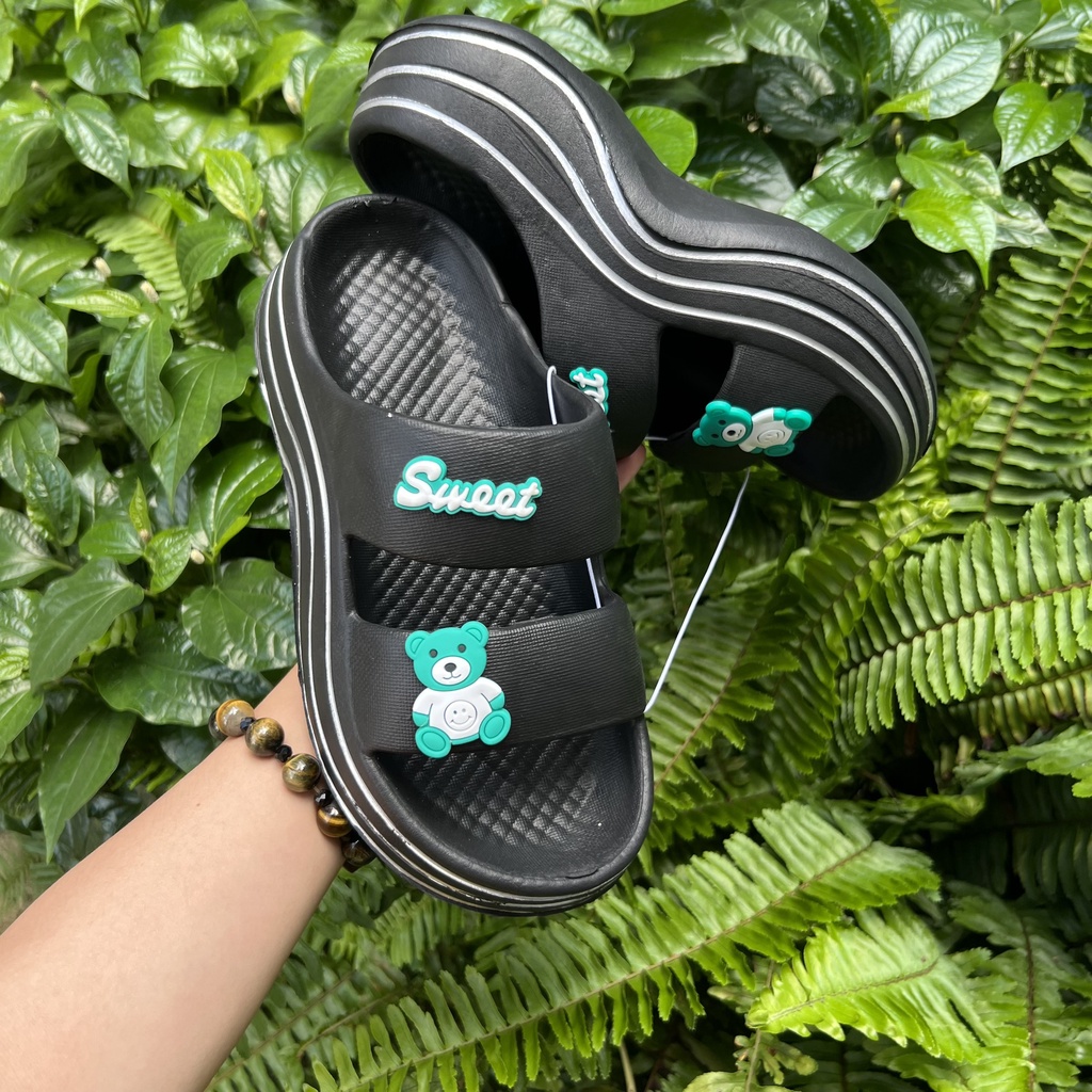 Dép đúc nguyên khối 2 quai đế cao 5cm chọn tăng 1 size