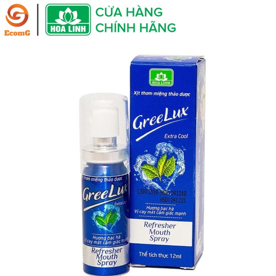 Xịt thơm miệng Greelux thảo dược bạc hà giúp làm thơm miệng tức thì, khử mùi hôi miệng 12ml - GL1-02