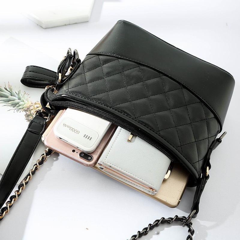 Túi da CHUWANGLIN đeo chéo vai phối dây xích thời trang chất lượng cao