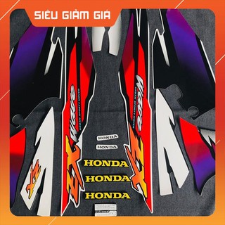 [SALE SỐC] [CÁC BIKER ƠI] BỘ TEM DÁN XE MÁY HONDA WAVE ZX ZIN TEM 3 LỚP MÀU ĐỎ CHỮ ZX VÀNG (SIÊU RẺ)